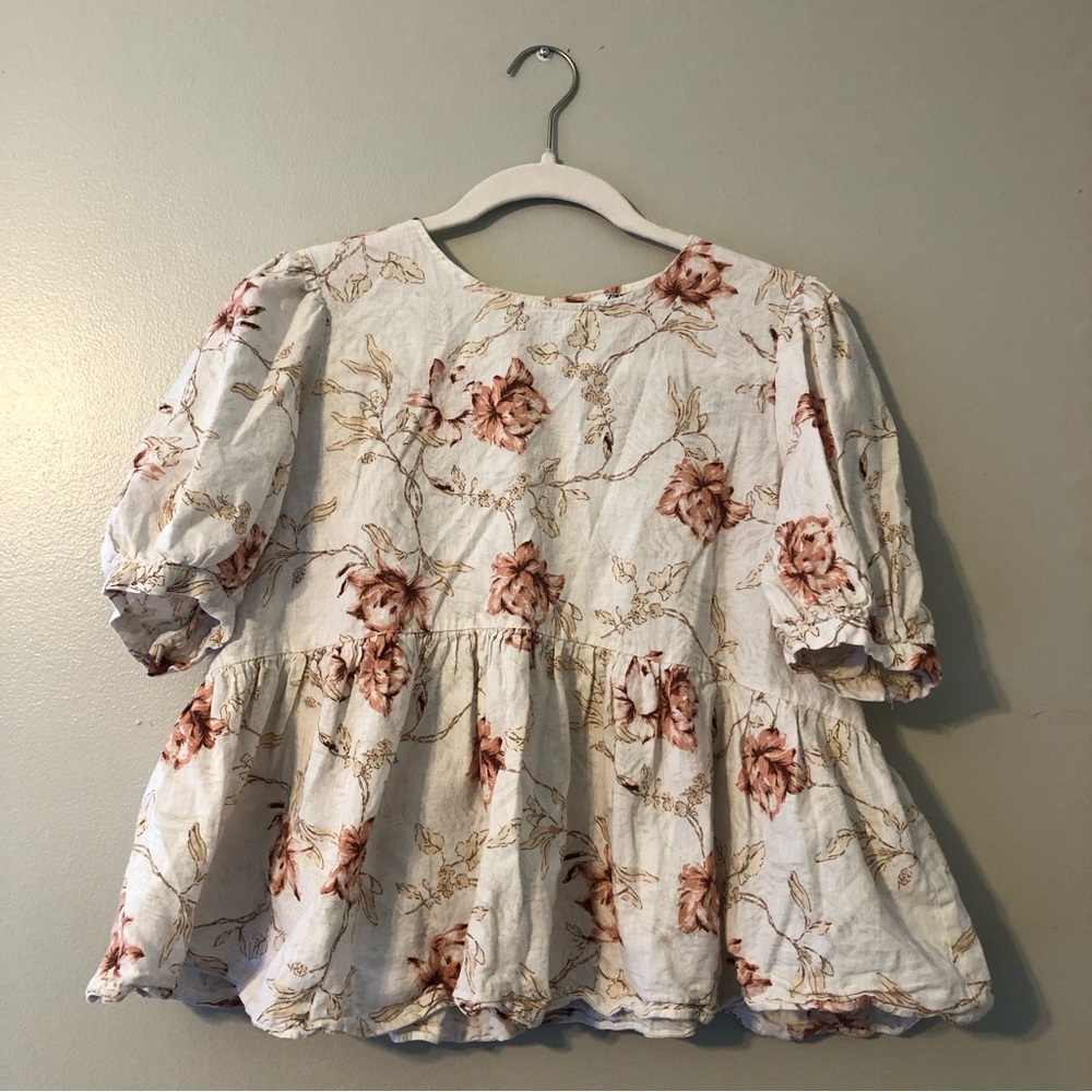 Zara Floral Top, Beautiful Shirt, Large, Women’s